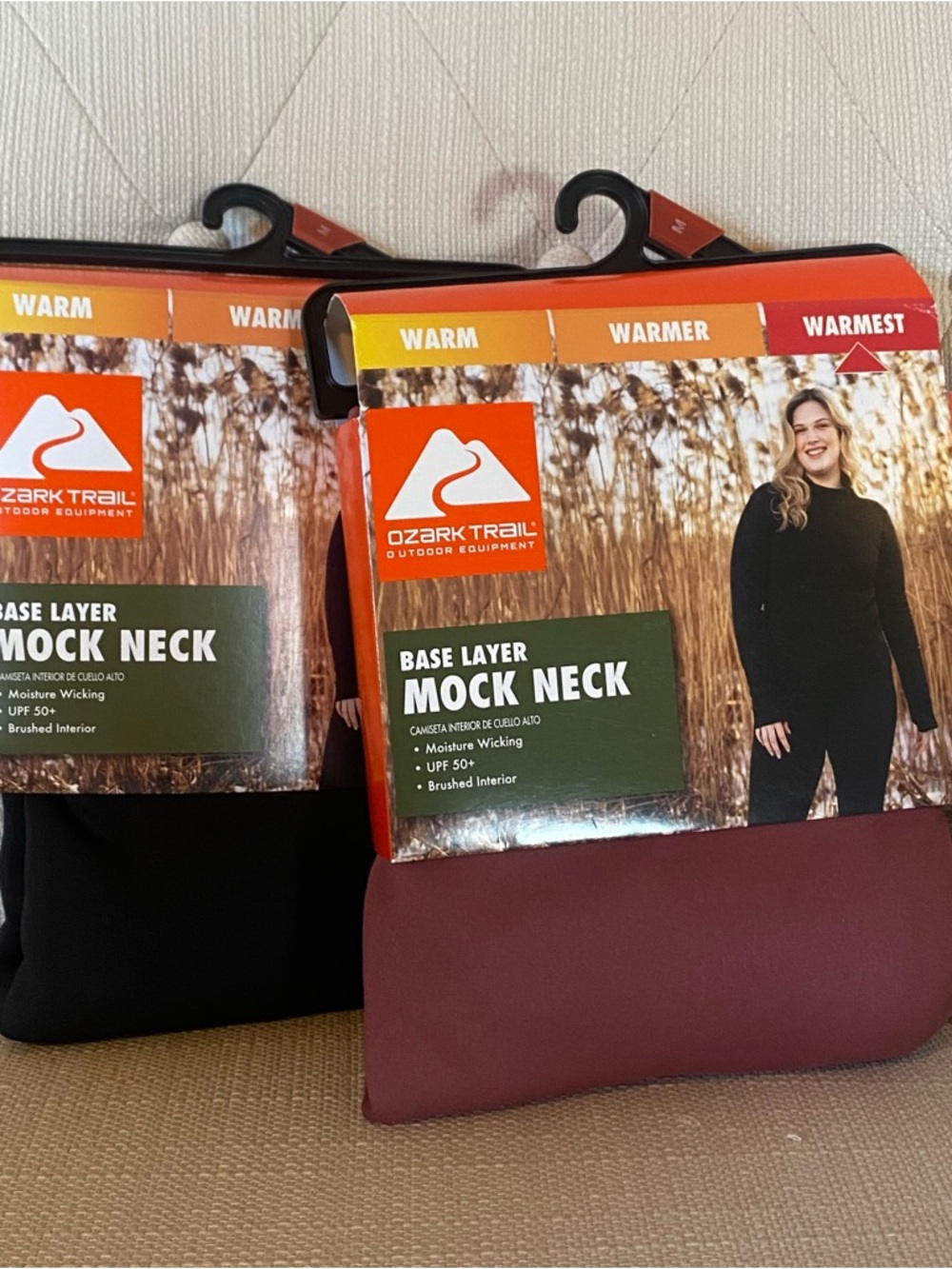 Ozark Trail Women’s Medium thermal shirt - Black & Blush Pink